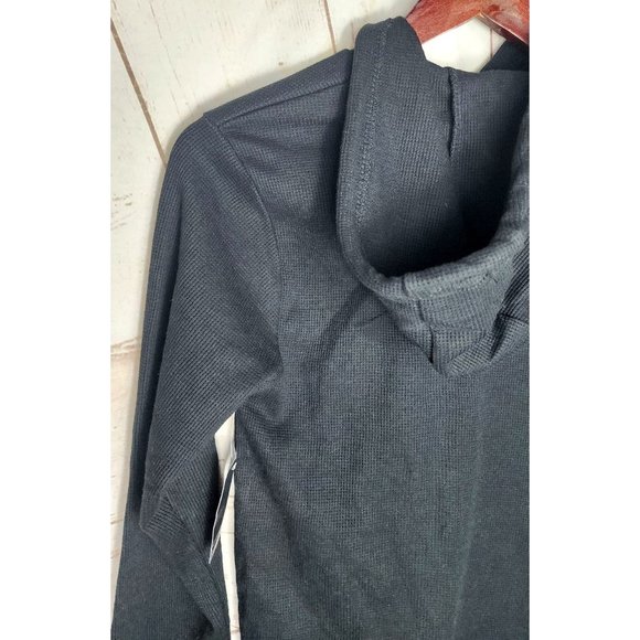 Restricted Logo Embroidered Black Long Sleeve Hooded Sweatshirt, Small - Picture 5 of 15